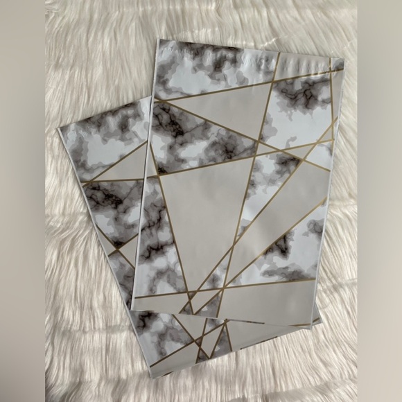 10 10x13 Marble Poly Mailers plus 10 4x6 Marble Thank You Cards - Picture 3 of 3